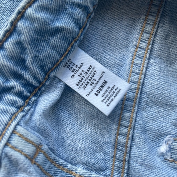 Denim& 90s High Waisted Baggy Jeans Size 14 - Picture 3 of 5